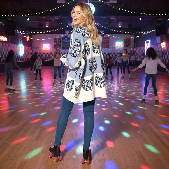 Dressed in Lala Pretty Kitty Oversized Cardigan - Picture 8 of 8